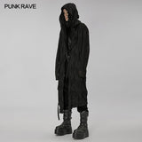 Dark pleated knitted long coat