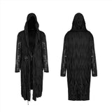 Dark pleated knitted long coat
