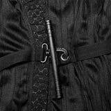 Dark pleated knitted long coat