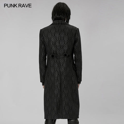 Goth print medium length coat