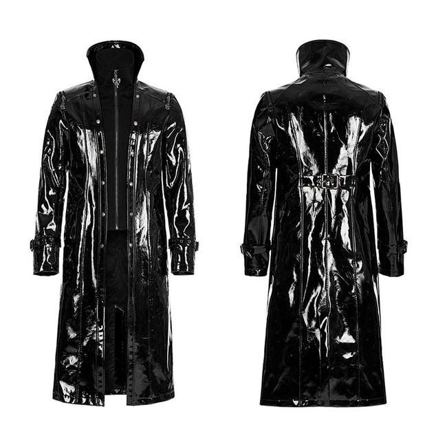 Goth patent leather long coat