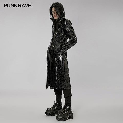 Goth patent leather long coat