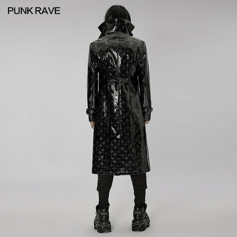 Goth patent leather long coat