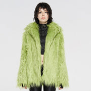 Simple punk imitation fur coat