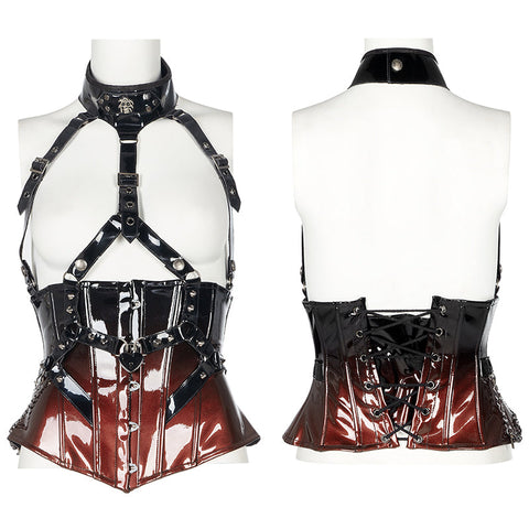 Gothic patent leather corset