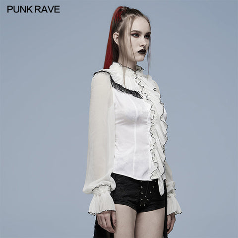 Gothic asymmetric jacquard shirt