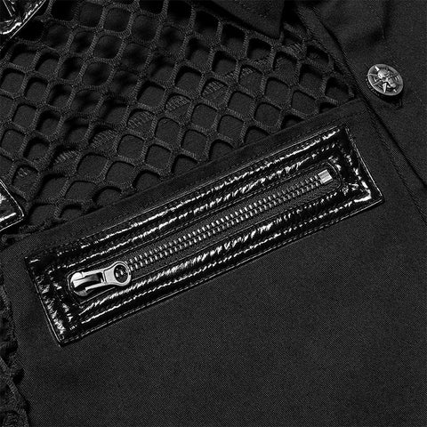Punk asymmetric stitching shirt